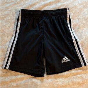 Adidas Boy’s Black Athletic/Soccer Shorts with White Stripes